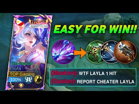 MOONTON THANK YOU FOR NEW LAYLA CHEAT BUILD & EMBLEM EASY 1v5!! 💀💥 - MLBB