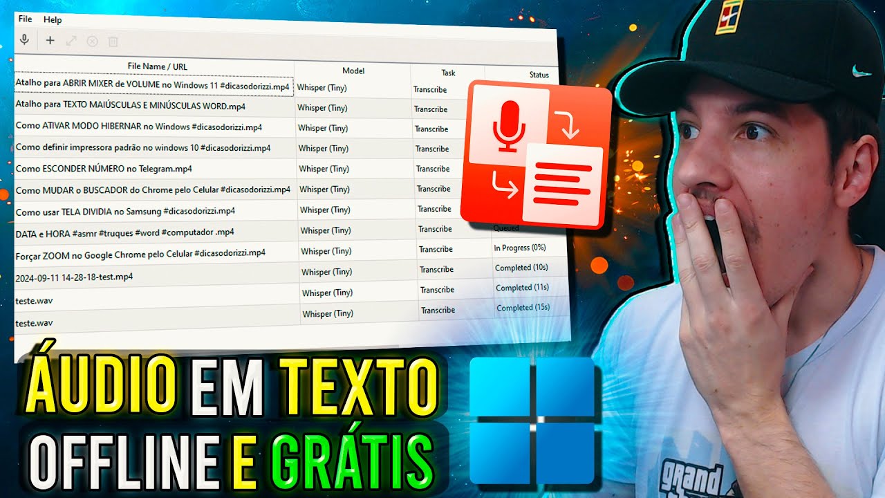 Como TRANSCREVER ÁUDIO em TEXTO com IA OFFLINE no PC - O Melhor Método Grátis