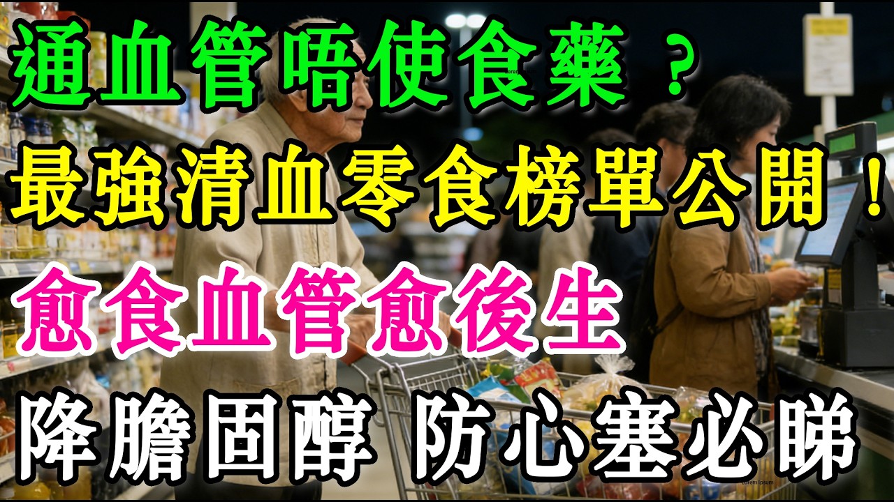 通血管唔使食藥？超市10大「最強清血零食」榜單公開！營養師私藏：愈食血管愈後生，降膽固醇、防心塞必睇！ #通血管 #降膽固醇 #清血管食物 #超市必買 #健康零食 #銀髮族健康 #保護心臟
