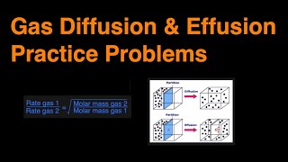 Gas Diffusion, Effusion, Graham's Law Practice Problems & Examples Calculation