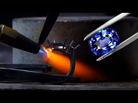 Can you believe that this 5-carat blue sapphire ring was made by hand?!
