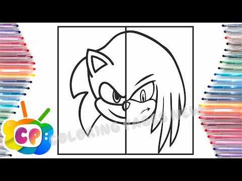 Sonic Knuckles in one face coloring page/Sonic coloring pages/ How to color