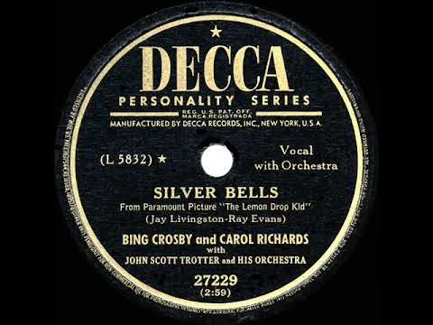 1st RECORDING OF: Silver Bells - Bing Crosby & Carol Richards (1950)