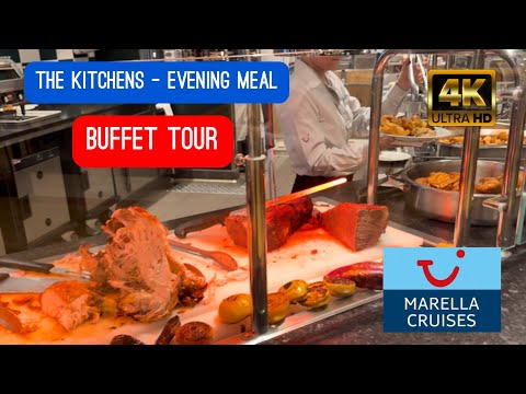 Marella Voyager The Kitchens Evening Buffet Tour - Marella Cruises Food Options 4k