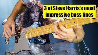 3 of Steve HARRIS&#39;s most impressive bass lines with genuine drums!