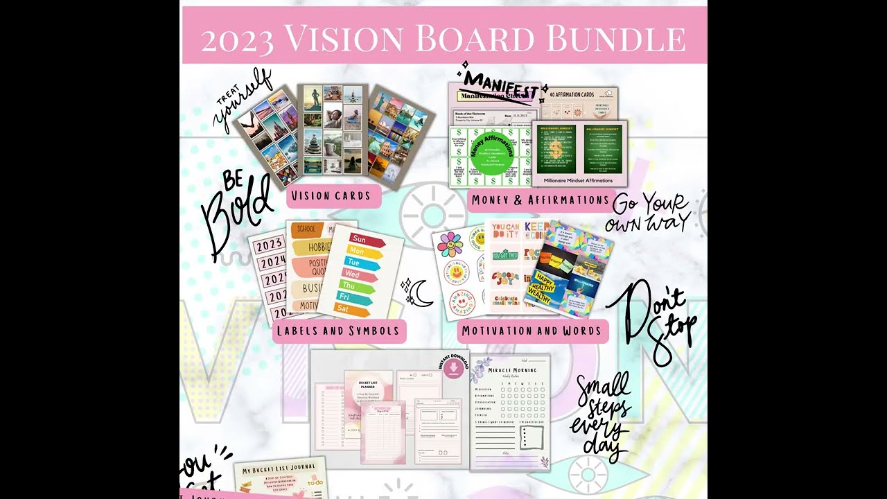 2023 Vision Board and Manifestation Kit, Law of attraction