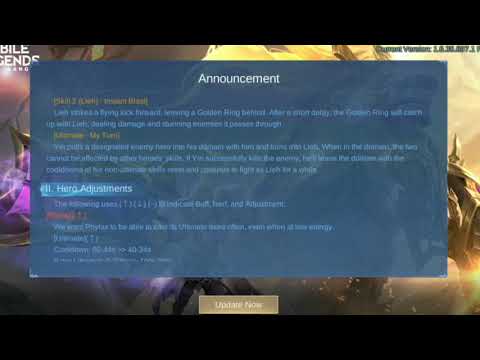 New Patch Note 1.6.40 | Valentina,Aamon,Clint NERF | PoPa, Cecilion BUFF | Mobile Legends