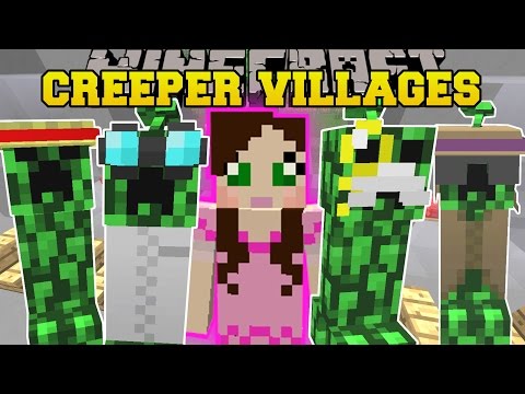 PopularMMOs - Minecraft: CREEPER VILLAGES! (MORE VILLAGERS, GROW CREEPERS, & STRUCTURES) Mod Showcase