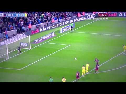Neymar Penalty Goal Barcelona Vs Sporting De Gijon 5:0.  23.4.2016