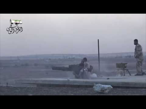 استهداف دبابة لقوات النظام بصاروخ تاو من قبل الفرقة الوسطى في خلصة في محافظة حلب