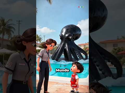 Leo vs o Polvo Misterioso da Piscina 🐙💦😱#shorts