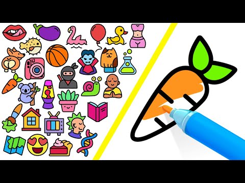 How to Draw All Pictures in Color Page ASMR - YouTube