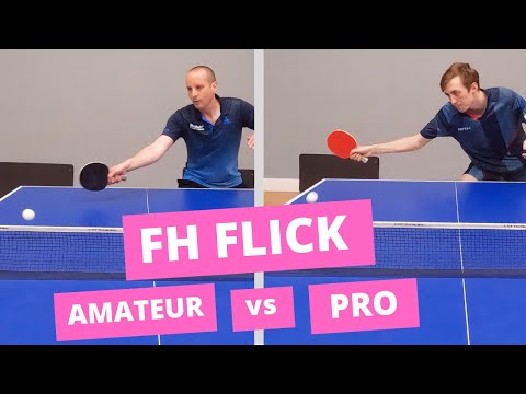 Forehand Flick - Amateur vs Pro technique in SLOW MOTION