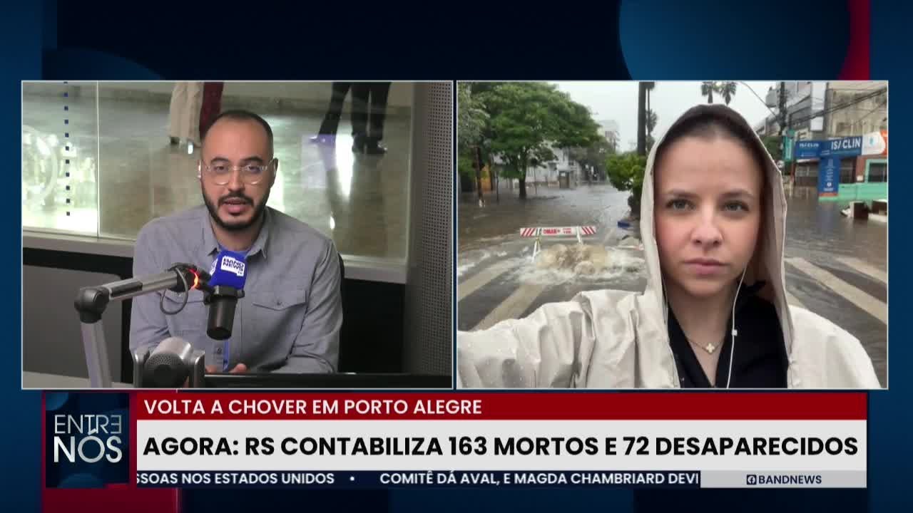 Com chuva forte, água volta a subir e inundar ruas de Porto Alegre