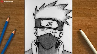 Easy Anime Drawing || How to Draw Kakashi Hatake || Naruto Drawing Tutorial for beginners
