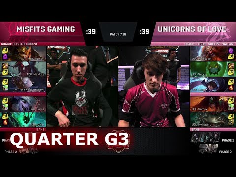 Misfits vs Unicorns of Love | Game 3 Quarter Finals S7 EU LCS Summer 2017 Play-Offs | MSF vs UOL G3