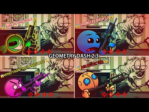 😂FNF The Great Punishment but Geometry Dash 2.3 sing it x FNF Fire In The Hole x Gorefield V2 MOD