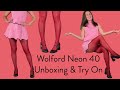 Wolford Neon 40 Soft Cherry Shiny Red Tights Review Try On