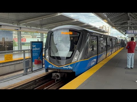 Expo and Millennium Line trains at Lougheed Town Centre Station
