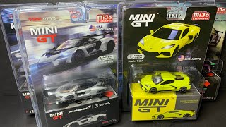 Let’s Open Mini GT cars  [Corvette C8, McLaren Senna, Audi RS6, BMW M4 and Acura NSX GT3] 1/64 scale