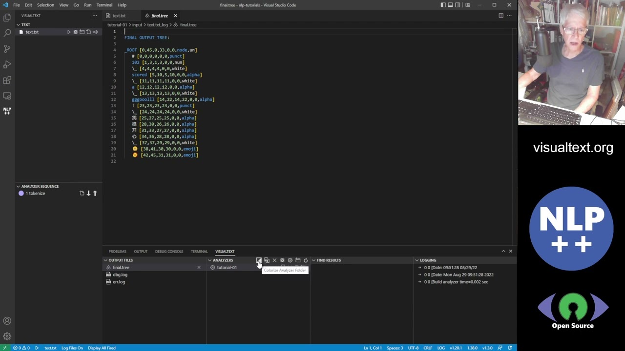 Tutorial 01: NLP++ Tokenization