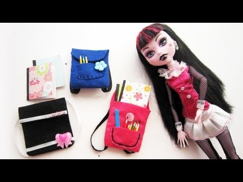 How to Make DIY Miniature Backpack for Monster High / Barbie - simplekidscrafts Video