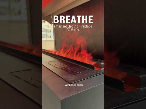 Gambar Breathe Electric Fireplace Simulation 3-Sided Kaca & Metal 148.8x18.5x33.7 cm - Hitam