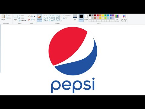 How to draw Pepsi Logo in Computer using Ms Paint. #mspaint #Pepsilogo