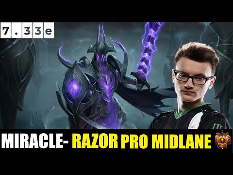 MIRACLE- PLAYING Razor MIDLANE 7.33E - DOTA 2 HIGHEST MMR MATCH #dota2 #dota2gameplay
