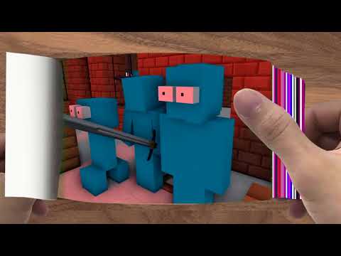 FLIPBOOK  Monster School  RAFT SURVIVAL CHALLENGE   Minecraft Animation009