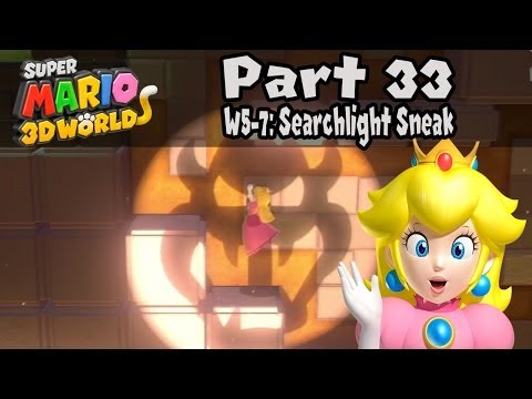 Super Mario 3D World - Part 33: World 5-7 "Searchlight Sneak" 100% Walkthrough!