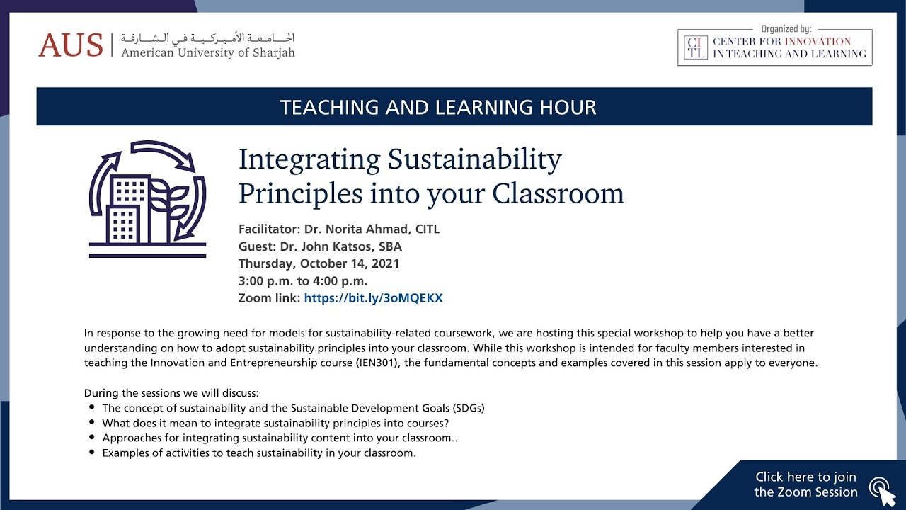 Integrating Sustainability Principles into your Classroom