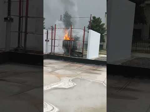 transformer fire fighting test with high pressure water mist nozzles