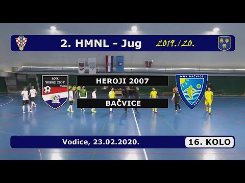 2.HMNL-JUG, 16. KOLO: HEROJI 2007 - BAČVICE, 23.02.2020.