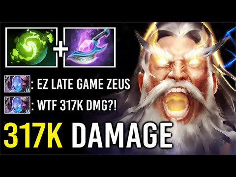 NEW WORLD RECORD 317K DMG IN 74 MIN! Refresher Arcane Blink Zeus GOD Most Epic Game WTF Dota 2