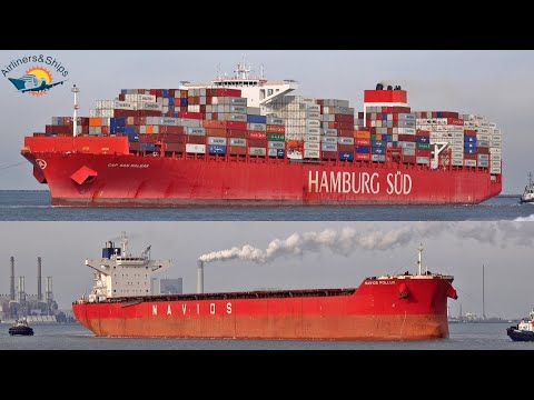 LARGE BULK CARRIER and CONTAINER SHIPS at the PORT OF ROTTERDAM - 4K SHIPSPOTTING ROTTERDAM 2022