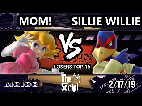 The Script 2 SSBM - MOM! (Peach)  Vs. Sillie Willie (Falco) - Smash Melee Losers Top 16