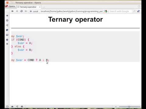 Beginner Perl Maven tutorial: 5.12 - ternary operator