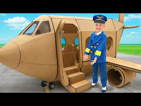 Cardboard Airplane Challenge for kids