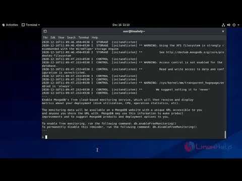 How to install and configure MongoDB On CentOS 8.1 | LinuxHelp Tutorials