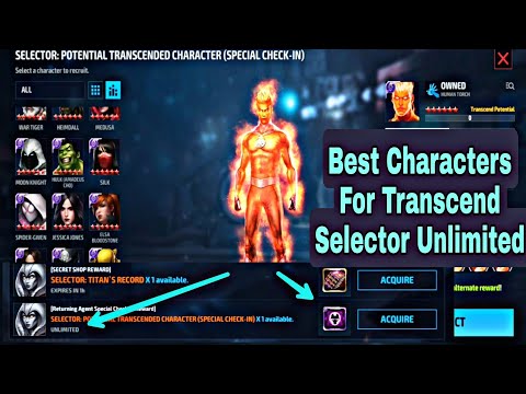 Best Characters For Transcend Selector Unlimited - Marvel Future Fight