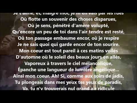 Je t'aime, - loin de toi ma pensée obstinée - Albert Samain lu par Yvon Jean