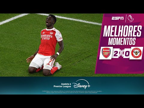 Gols e lances de Arsenal x Brentford