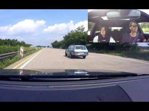 Was hat der denn unter der Haube? Unscheinbarer alter Mercedes (W123) auf der Autobahn mit 230 Km/h