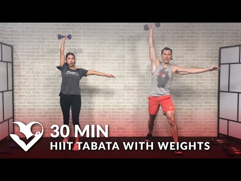 30 Minute HIIT Tabata Workout with Weights - Total Body Workout at Home Dumbbell Training