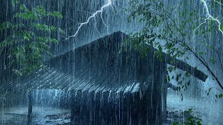 Top 1️⃣ Rain Sounds for Sleeping | Real Stormy Night with Heavy Rain on Tin Tent & Mighty Thunder