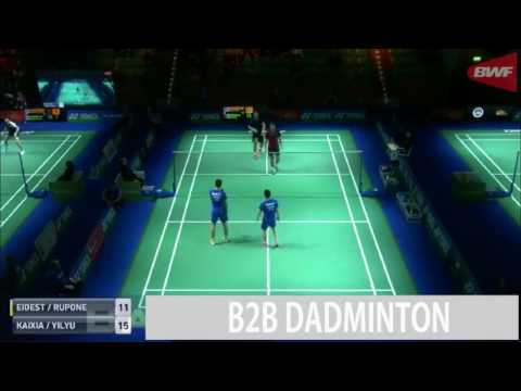 Badminton 2017 German Open R16  HUANG Kaixiang WANG Yilyu vs Richard EIDESTEDT Nico RUPONEN