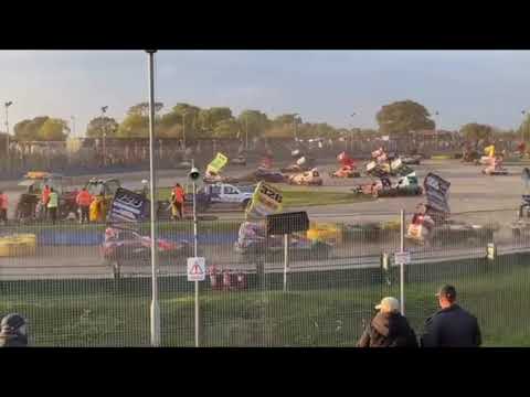 BriSCA F1 Stockcars - H525 Last Bender on 169 & Rollover - 17th Oct 2021 Northampton Grand National