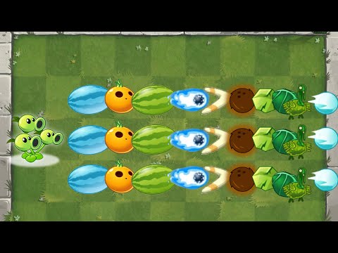 PVZ 2 Fusion - Threepeater Max Level Using Projectile from Other Plant Plants Vs Zombies 2