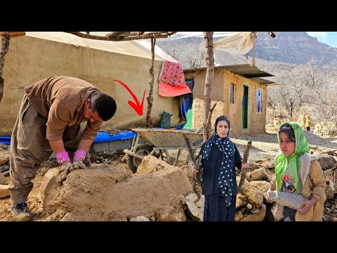 Nomadenleben in den Bergen | Bau einer traditionellen Feuerstelle mit den fleißigen Händen von Nomad